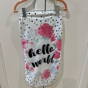 Floral hello world cocoon - Pink and White